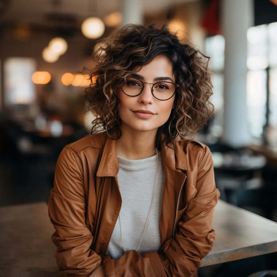 Cliente satisfeita no restaurante